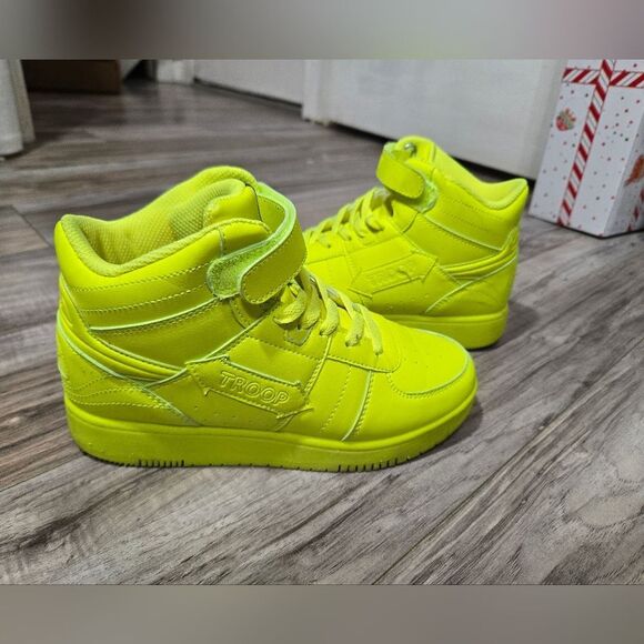 Troop Kid's Crown Mid Sneakers Grade-School Neon Green/ Yellow Sz 5 - Picture 9 of 10